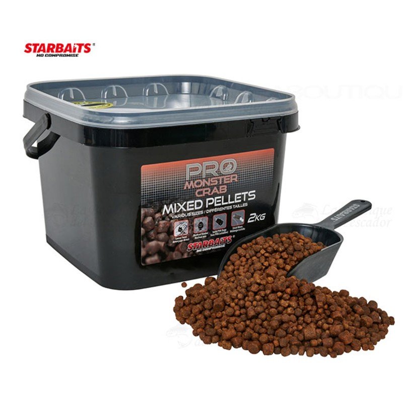 Starbaits Pro Biotic Monster Crab Mixed Pellets 2kg + Pala