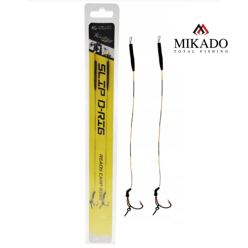 Anzuelos Montados Mikado Slip D-Rig Curve Shank Nº4 25lb 23cm