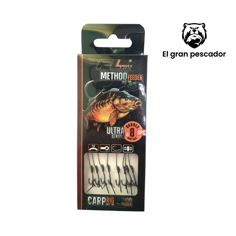 FL Method Feeder Anzuelos Ultra Strong V-Curve nº8 8pcs