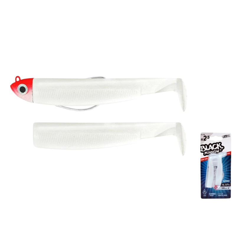 Black Minnow Nº2,5 105mm Combo Shore 8g White Red
