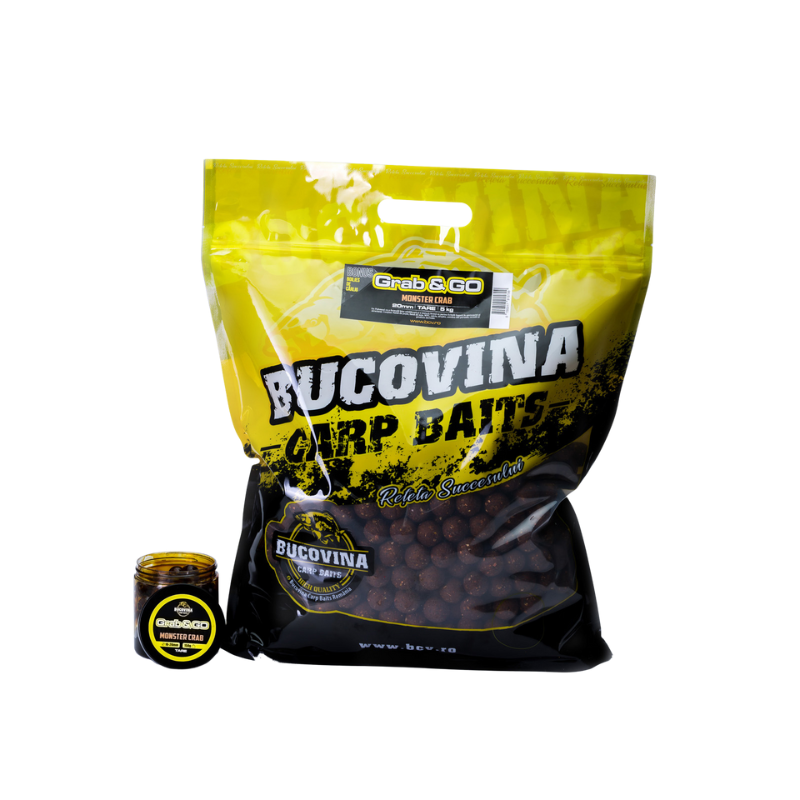 Bucovina Baits Sesion Pack Grab Go Solubles Monster Crab 20mm + Hookbait