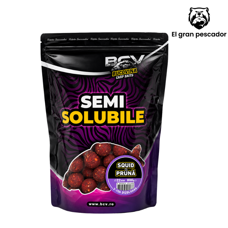 Bucovina Baits Boilies Semi Soluble Squid Ciruela 20mm 800g