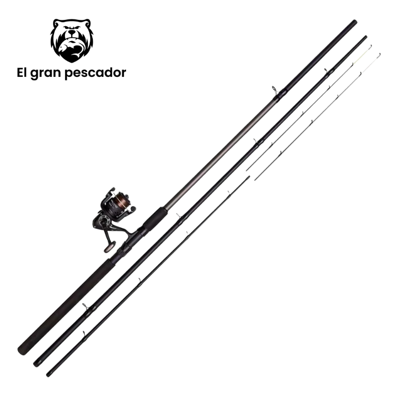 Combo Feeder Caña 13ft 3,90m 120g 3tramos + Carrete con Hilo