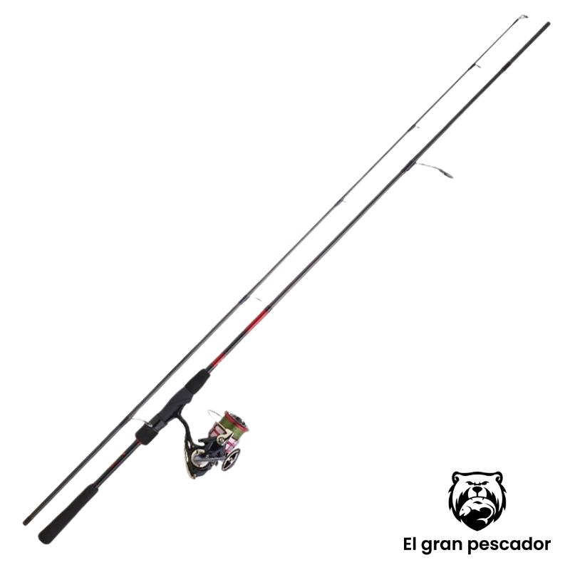 Combo Daiwa Caña Ninja 802MH 2,44m 7-28gr + Carrete Daiwa Ninja LT3000-C + Trenzado J-Braid X4