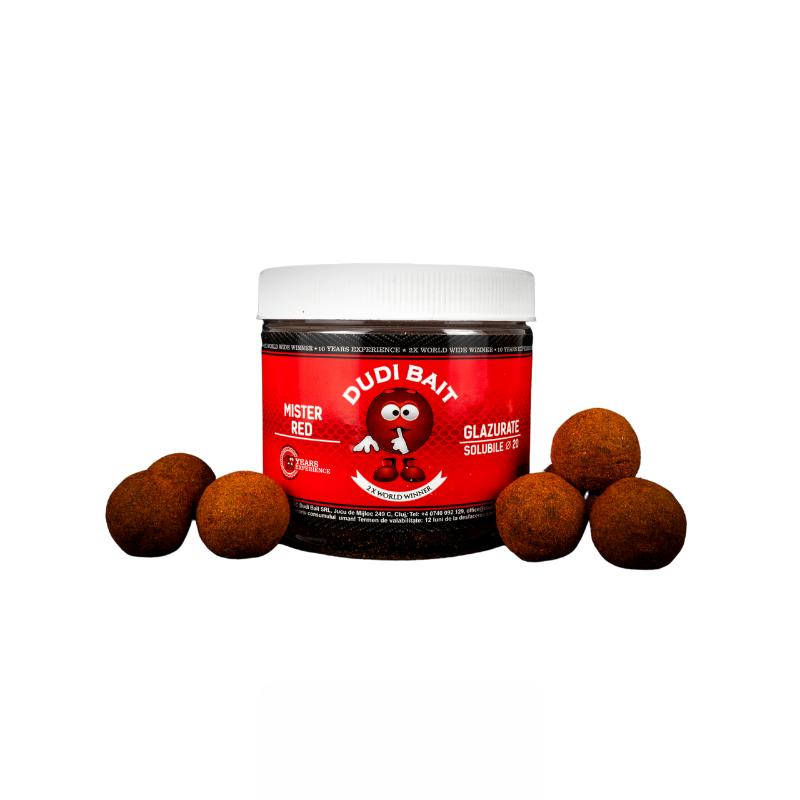 Dudi Baits Mister Red Boilies Selectos Recubiertos 16mm