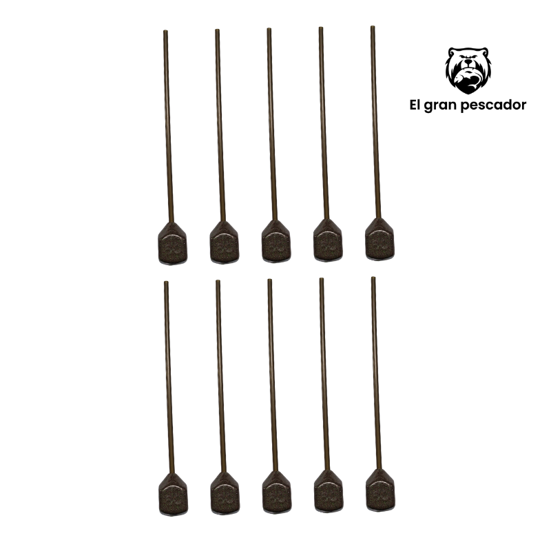 10 Plomos Cubo con Tubo Verde 4mm 100gr