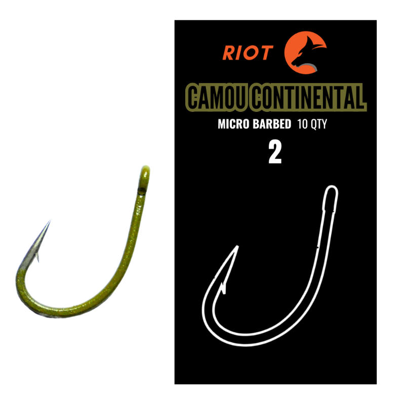 Riot Camou Continental Micro Barbed Size 2 10uds