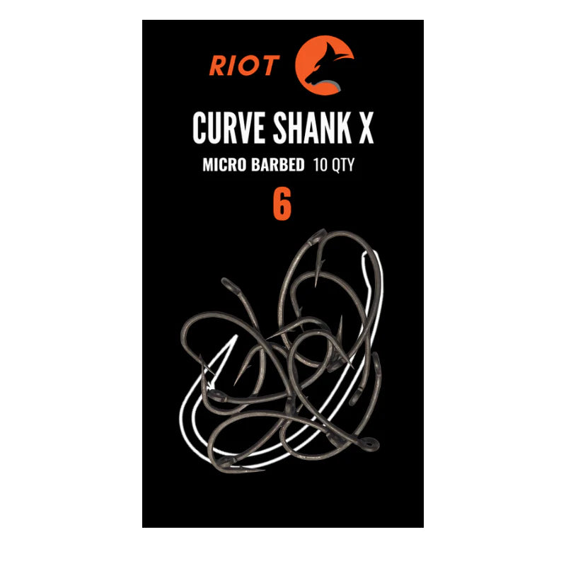 Riot Curve Shank X Micro Barbed Size 6 10uds