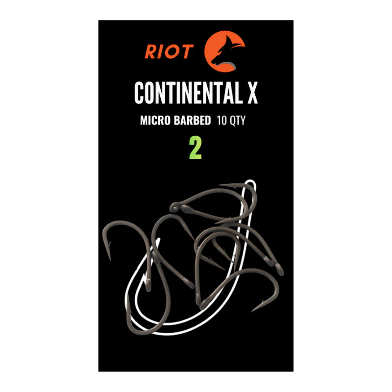 Riot Continental X Micro Barbed Size 2 10uds