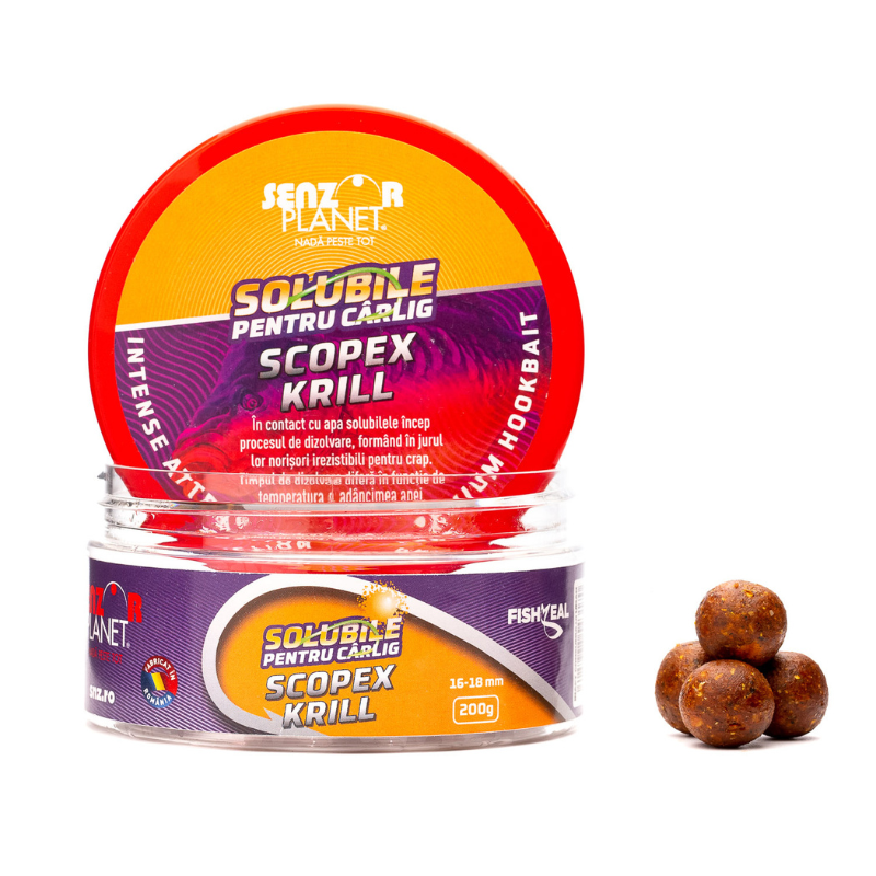 Senzor Planet Hookbait Scopex Krill Boilies Selectos Solubles 16-18mm