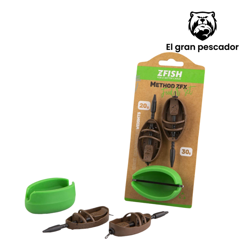 Set 2 Cebadores + Molde Method Zfish ZFX 30-40gr