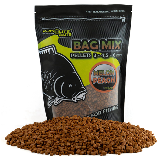 Pro Elite Baits Melon Peach Bag Mix Pellets 3-4,5-6mm 800gr