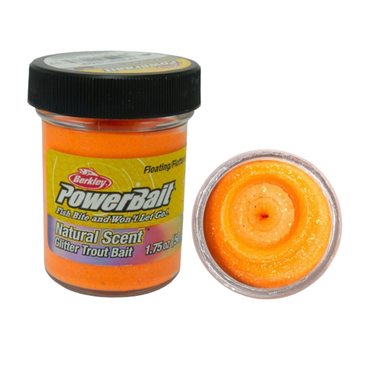 Berkley PowerBait Pasta Trucha Naranja Natural Scent Glitter