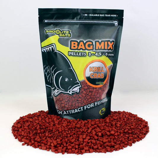 Pro Elite Baits Krill Crab Bag Mix Pellets 3-4,5-6mm 800gr