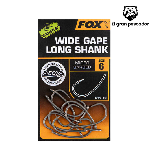 Anzuelos Fox Wide Gape Long Shank Nº 7