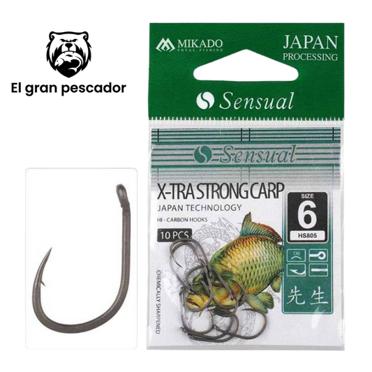 Anzuelos Mikado Sensual X-tra Strong Carp Size 16 10pcs