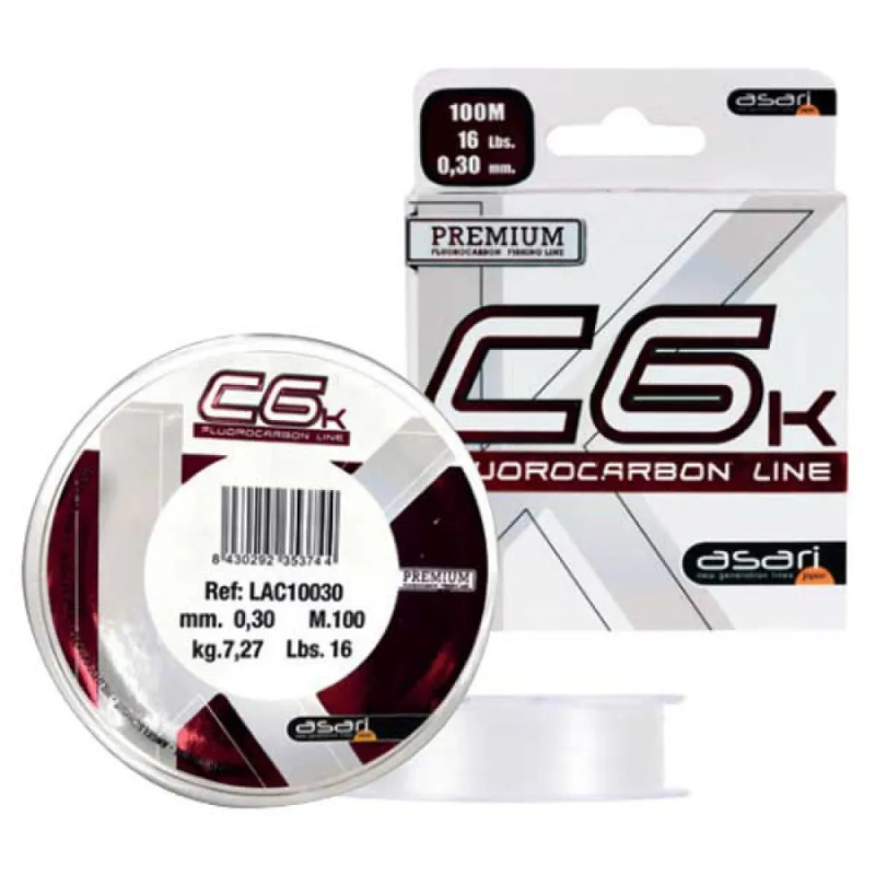 Asari Fluorocarbon 100% C6k 100m 0,30mm 7,26kg