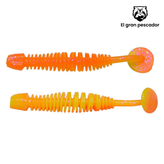 Berkley Powerbait Leech 50mm Fluo Naranja Amarillo 12pcs
