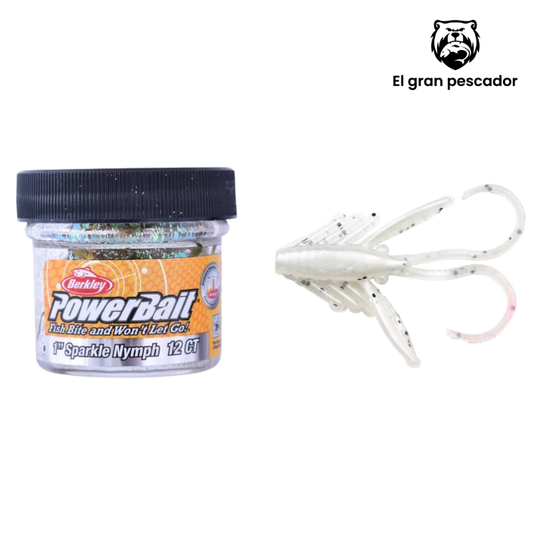 Berkley PowerBait Sparkle Nymph Salt Pepper 1`` 2cm 12pcs