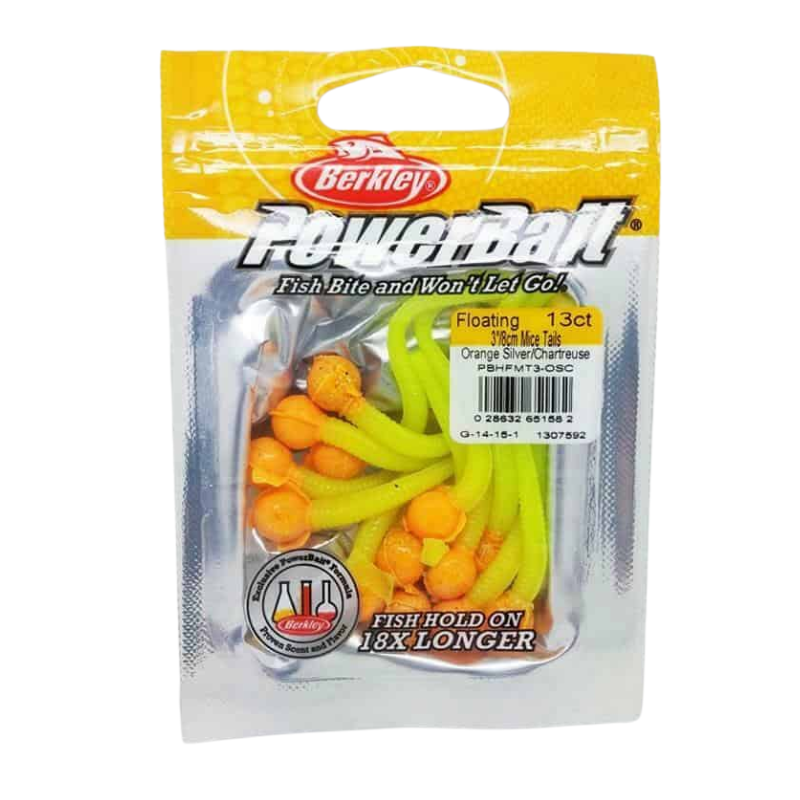 Berkley PowerBait Floating Mice Tails Amarillo Amarillo Fluo