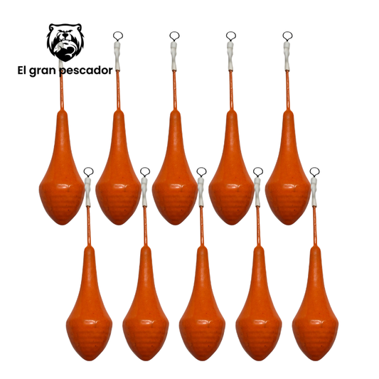 Oferta 10 Plomos Surfcasting Golf 130g Naranja
