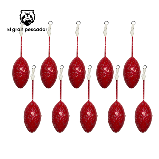 Oferta 10 Plomos Surfcasting Bomba 125g Rojo Brillo