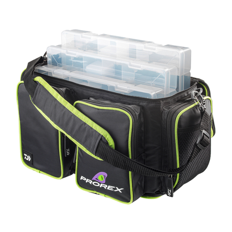 Bolso Daiwa Prorex L + 3 Cajas Incluidas 38x18x24cm