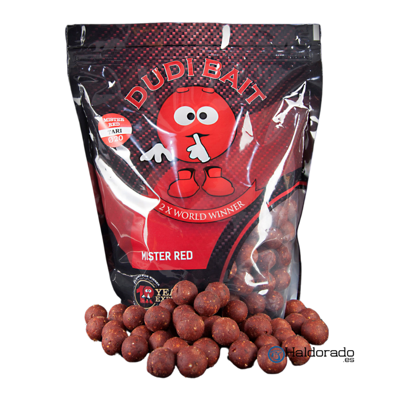 Dudi Baits Mister Red Super Hot Range Boilies 20mm 1kg