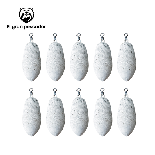 (ECO SIN PLOMO) Oferta Pesos Lance Emerillon 130gr 10 Unidades