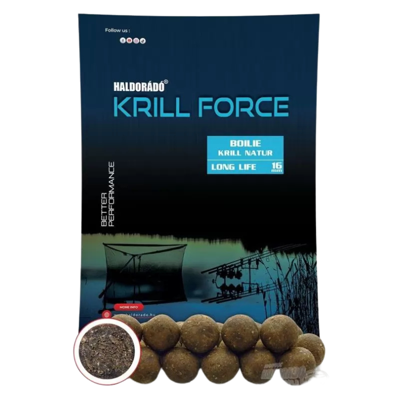 Haldorado Boilie Krill Force Long Life de 16 mm - Krill Natur