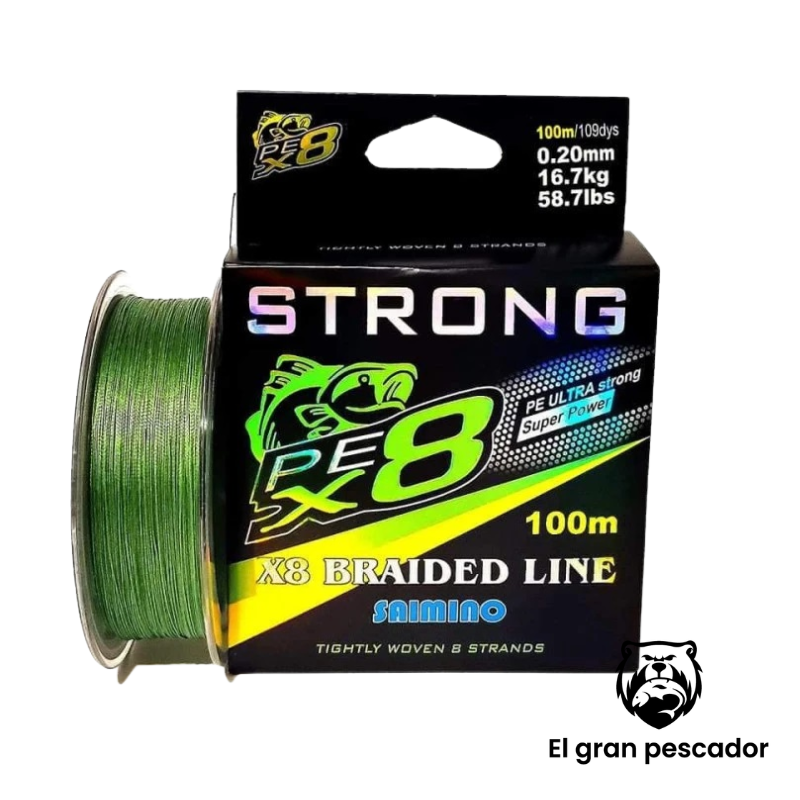 Trenzado Saimino 8x 100m Verde 0,16mm