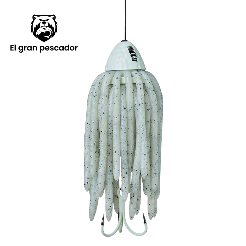 Madcat Worms Teaser 100gr 35cm 100kg 2/0 Lombriz Brillante en la oscuridad