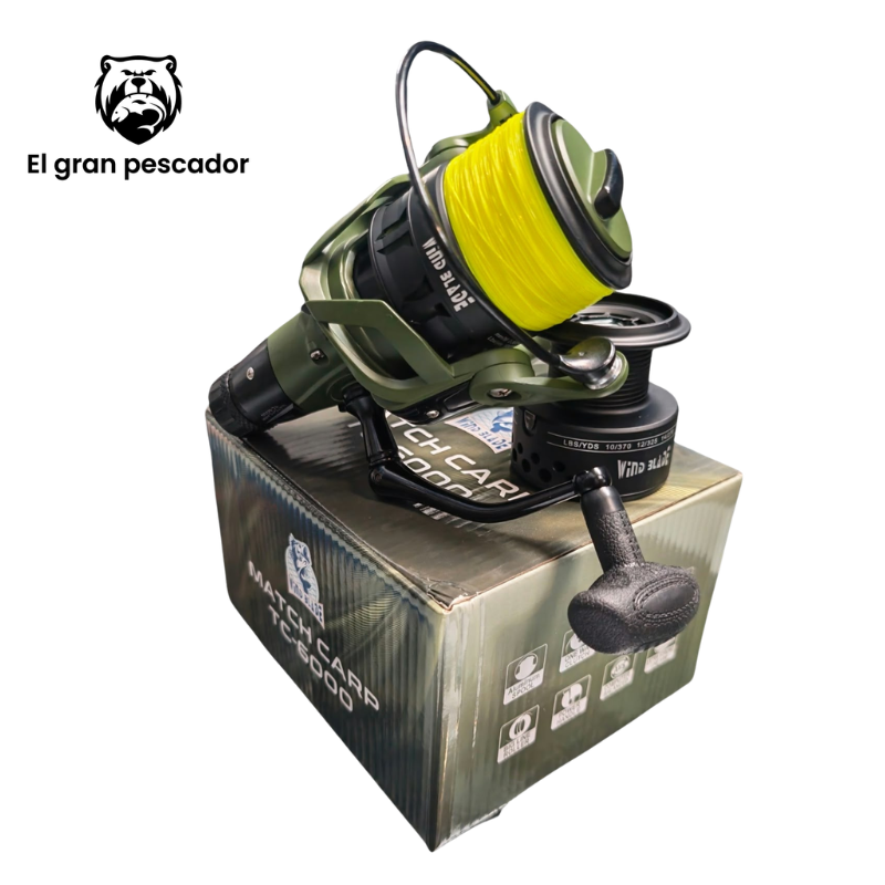 Oferta Carrete con Hilo Wind Blade Carp  TC-6000 + Bobina Adicional