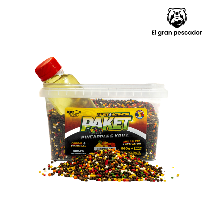 Senzor Planet Paket Mix Pellet Feeder 2mm 660g + Activador Pineapple Krill