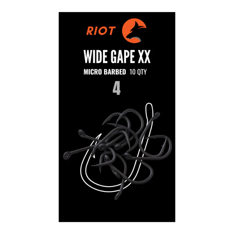 Riot Wide Gape XX Micro Barbed Size 4 10uds