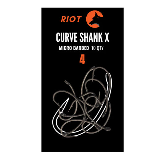 Riot Curve Shank X Micro Barbed Size 4 10uds