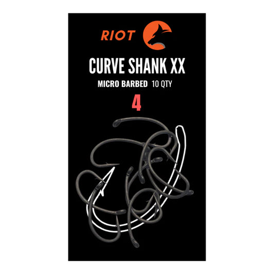 Riot Curve Shank XX Micro Barbed Size 4 10uds