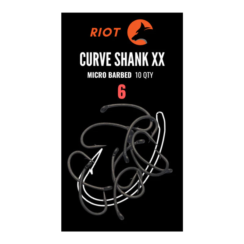 Riot Curve Shank XX Micro Barbed Size 6 10uds