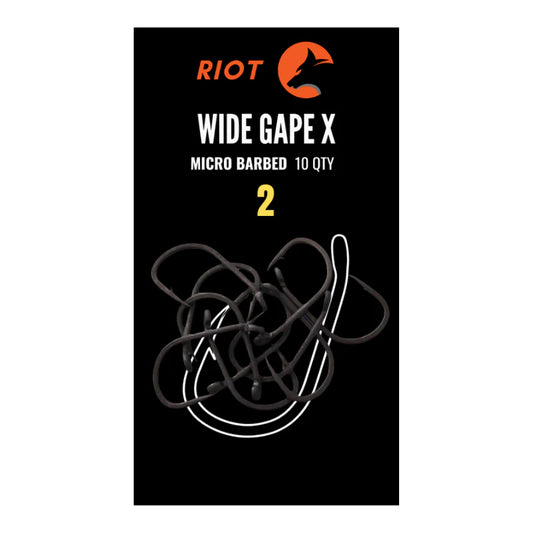Riot Wide Gape X Micro Barbed Size 2 10uds