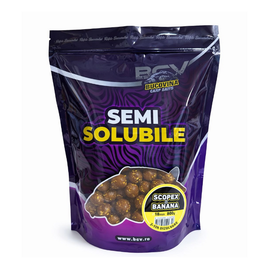 Bucovina Baits Boilies Semi Soluble Scopex Platano 18mm 3kg