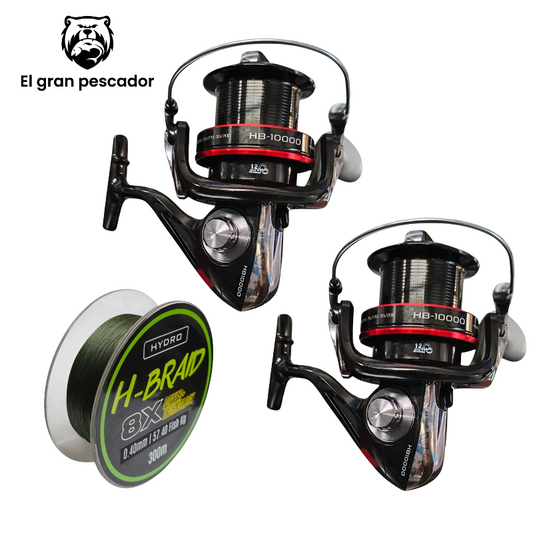Oferta 2 Carretes Wind Blade HB1000 + Regalo Trenzado Hydro H Braid 300m 0,40mm 57kg