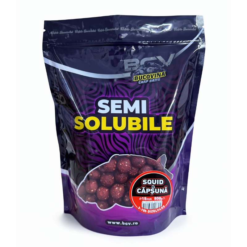 Bucovina Baits Boilies Semi Soluble Squid Fresa 18mm 3kg