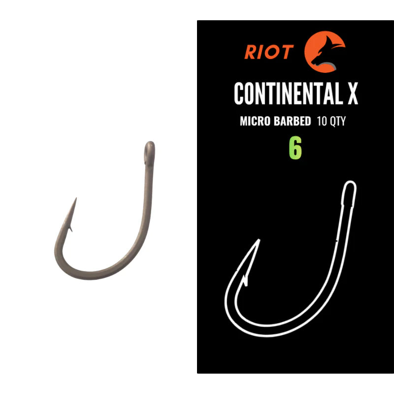 Riot Continental X Micro Barbed Size 6 10uds