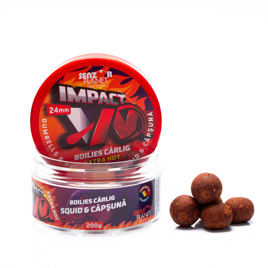 Senzor Planet Dumbell Balls Boilies Carlig Impact VM Extra Hot Squid Capsuna 24mm