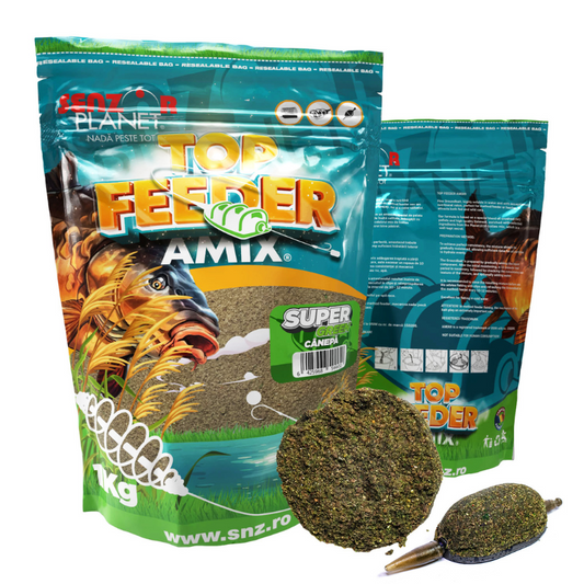 Senzor Planet Groundbait Top Feeder Amix Super Green Canepa-Cañamon