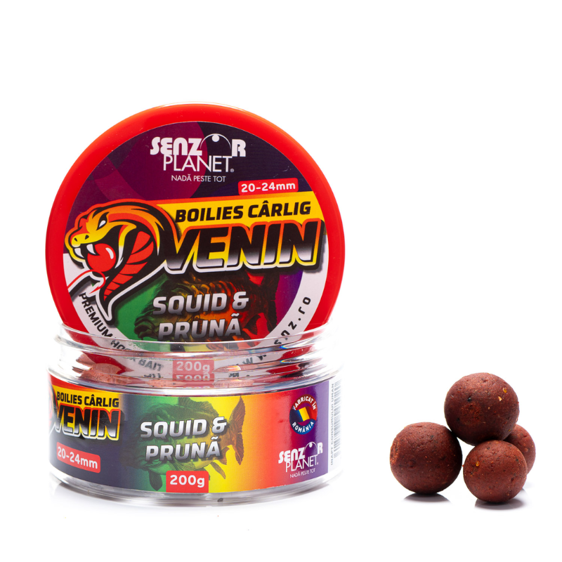 Senzor Planet Boilies Carlig Venin Squid Pruna – Calamar Ciruela 20-24mm