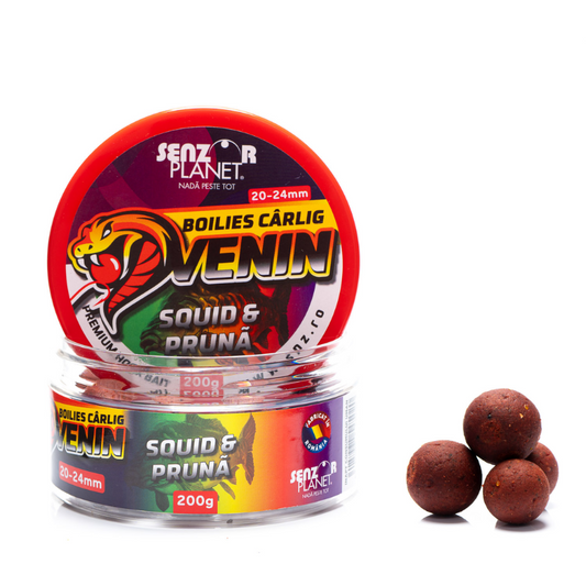 Senzor Planet Boilies Carlig Venin Squid Pruna – Calamar Ciruela 20-24mm
